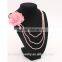 Trendy Wholesale Pink See Beads Flower Jewelry Layer Necklace