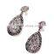 Black vintage crystal waterdrop pendant earrings