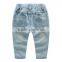 fashion firls cotton Denim kids ripped boy destroyed children jeans pant