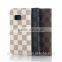 Wholesale grid pattern PU leather mobile phone cover flip wallet case For HTC M9