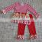 korean style toddler girls outfits kids ruffle chevron christmas clothes with belt