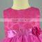 2016 spring pink cotton mesh embroidered baby dress with cute bow