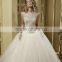 vestidos-novia 2016 Elegant illusion neckline V shape back wedding dress DM-025 Luxury crystals bridal wedding gown