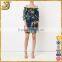 2016 Fashion off-shoulder print floral belt midi sleeve chiffon women mini dress                        
                                                                Most Popular