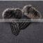 Winter Ladies Sheep Leather Gloves With Beige Fox Fur Cuff