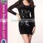 2016 Sexy Shiny design Long Sleeve One-piece Clubwear