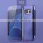 Newest Luxury Clear View Mirror Flip Electroplating For Samsung Galaxy S7/S7Edge Hard Covers+ Free Film