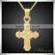 18K Gold Plated Simple Cross Pendant Designs Brass Wholesale Jewelry