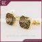 Luxury gold plated oval shape cufflink