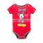 100%cotton pure color red cartoon pattern unisex baby clothes