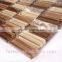 strip brown luxury tile design glass mosaic mixed stone