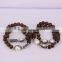 Natural Tiger Eye Bracelets, with Crystal Pave Freshwater Pearl Bracelet, Charm Beaded Gem stone Bracelet