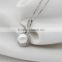 9-10mm AAA grade button simple traditional real natural pearl pendant necklace