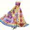 HIPPIE BOHO thai tie dye color block patchwork rayon knot women beach maxi long DRESS summer