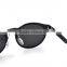retro round wood and carbon fiber double materials sunglasses