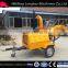 trailer towable 50hp diesel engine wood chipper with two hydraulic feeding rollers