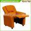 Contemporary Orange Vinyl Kids Recliner With Cup Holder and Headrest