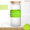 Low MOQ Wooden Top Tea Coffee Sugar Storage Glass Jar