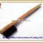 Family toothbrush with long thin bamboo handle and black soft bristle