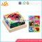 Wholesale new product kids wooden cube jigsaw toy animals pattern wooden cube jigsaw toy W14F022