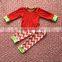 2015 ney style baby christmas pajamas red top and chevron pants