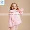 Girls Winter Coat Jacquard Woolen Outwear With Puff Sleeve Designs For Girl Kids Clothes Wholesale