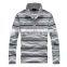2016 Hot Sale Custom 100% Cotton Long Sleeve Mens Stripe Polo Shirts With Pocket