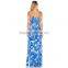Custom print bohemian dress plus size flowing one piece maxi dress