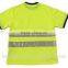 100% polyester pique hi vis round neck PVC pocket warning T-shirt