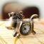 Cute Horse Pocket Watch With Chain Bronze Tone Necklace Watch