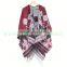 Plaid patterns scarf shawl lady fashion acrylic poncho shawl