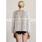 SJ433-01 Windproof Made in China Big V-Neck Designed Natural Fur Jacket Women