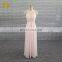Hot Cross Neckline Full Length Evening Transparent Chiffon Sexy Dress