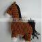 Hot-saleing Stuffed Woven Fabric, With Knit and Crochet FabricsKnit Horse, Hand Crochet Animal Toys