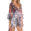 Candy color sheer chiffon blouson beachwear swimwear cover-up