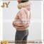 Pink Maternity Bomber Jackets with Faux Fur Hood Apparel for Women JYABF012