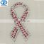 custom ribbon breast cancer iron on transfers patches ribbon lapel pin