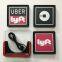 12 x 12cm chargeable LED light car sticker for UBER LYFT car service