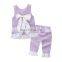 Girls Summer Clothing Sets Kids grid Sundress & pant Outfit solid color