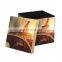 Customized Printing Polyester Chair With Led Lights Hot Sell Shine in Black Night Storage Ottoman