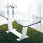 Factory price rectangle tempered glass dining  table top polished edge for factory price