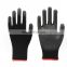 Work Gloves Machine Knitted Shell Black PU Gloves PU Grip Glove for Automotive Industry