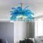 Modern Luxury Ostrich Feather Ceiling Lamps Newest Pendant LED Lights For Living Room Bedroom