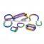 Nickel Free Rainbow Color Metal O Rings Belt Buckle For Clothes