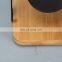 Multifunctional Powder Coating Black Bamboo Standing Toilet Roll And Toilet Brush Holder Set