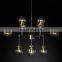 BISTRO GLOBE Clear Glass  Simple Modern  Iiving Room and Dining room Brass Ceiling  LED Chandelier