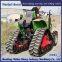 Agricultural tractor modified with triangular track wheels for anti-skid and anti sinking