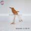 Metal animal handmade of metal bird figurine with glasses for decorating garden