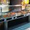 APEX glass door food display counter for warm cold and normal style