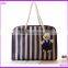 Ladies Fashion Blue Stripe Beach Straw Bag